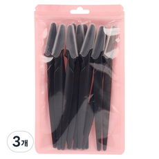 아리나라 직선 손잡이 눈썹정리칼 12p, 3개, 블랙