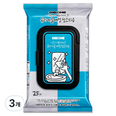 GIBONE 大尺寸玻璃鏡面清潔按壓式濕紙巾 25入, 3個