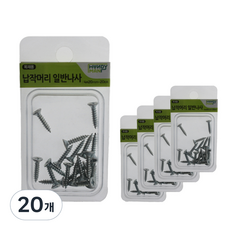 핸디맨 납작머리 일반나사 4 x 20 mm 20p, 20개