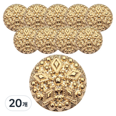 Button King 東大門鈕扣王 冰晶寶石鈕扣 15mm, 20個, 金色
