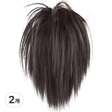 하이유니 래빗테일 똥머리 밴드 헤어피스, 브라운블랙, 2개