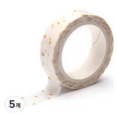 프린텍디자인 마스킹 테이프 15mm x 10m, 골드 스노우(DM24-1510), 5개
