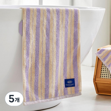Modern House ETF 雙條紋洗臉毛巾 40 x 80 cm 190g 棉紗, 5個, 薰衣草紫