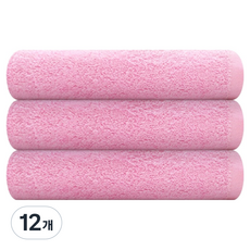 송월타월 업소용 미용 가벼운 다용도 세면타올 34, 12개, 분홍