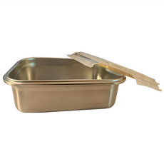 LocknLock 樂扣樂扣 極簡不鏽鋼保鮮盒 1.2L B3C12, 1 個容器 + 1 個蓋子, 1個