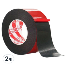 테일스타 강력한 다용도의 양면테이프 8m x 8cm, 블랙, 2개