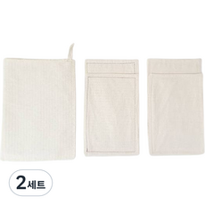 Winprice 4層絎縫棉布菜瓜布 4入 + 收納袋組合, 米白色, 2套