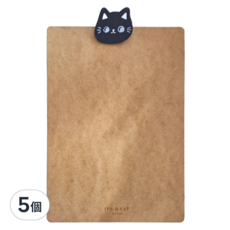 JOY STAR O-Cat 貓咪木頭板夾 253 x 330mm, 原木, 5個