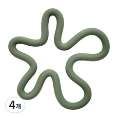 PICKYPICKS 花朵矽膠隔熱墊, 綠色, 4個