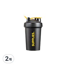 서플라이스 클래식 미니 쉐이커 보틀, 블랙, 400ml, 2개