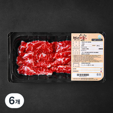 백년미소 국내산 소고기 업진살 2등급 구이용 (냉장), 200g, 6개