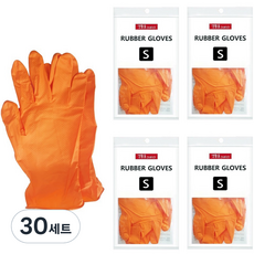 생활을그리다 니트릴 고무장갑 양손 세트, 오렌지, 소(S), 30세트