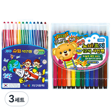 지구화학 슈퍼 색연필 + 노마르지 사인펜 세트, 3세트