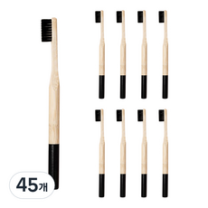 Trade Me 溫和竹牙刷 彩色刷毛 黑色, 1入, 45個