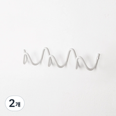 JJOISO 波浪壁掛式衣架 掛衣架 3層, 白色, 2個