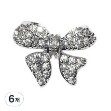 주앙오브제 리본 네일파츠 01 스몰, 실버, 6개