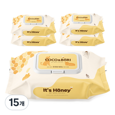 코코와보리 잇츠 허니 반려동물 물티슈, 80개입, 15개