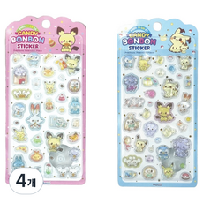 핑크망고 포켓몬 포켓피스 3D입체 캔디 봉봉 스티커, 랜덤발송, 4개