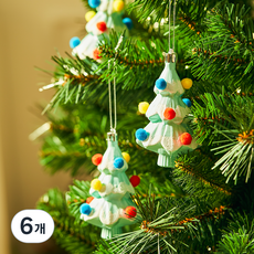 크리스마스 오너먼트 트리장식 3D 토이, 혼합색상, 6개