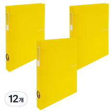 에코청운 투명칼라칩 D링 바인더 3공 3cm A4, 노랑, 12개