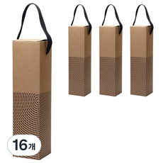 indi.k 緞帶提把紅酒盒 牛皮紙, 16個, 混合色