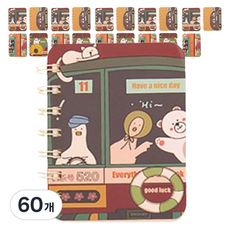 Maket Gamseong 迷你便攜筆記本 快樂巴士, 60個, 隨機出貨