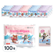 인라이프 포켓형 프렌즈 핫팩 프리미엄 100g 랜덤발송, 100개