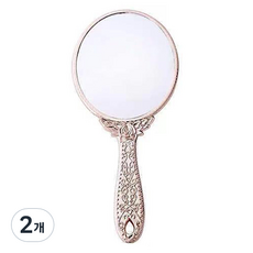 Gold Pang 大型公主圓形復古手拿鏡, 2個, 玫瑰金