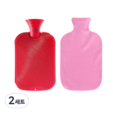 Parsh雙面梳熱裝水袋2L隨機發貨+棉跨度蓋粉色, 2組