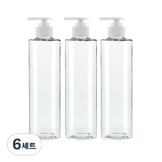 Glassdomae 透明廚房按壓瓶 ACL200 + 206白色瓶蓋, 200ml, 6套