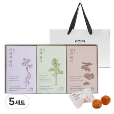 바라기 도라지 + 약쑥 + 쌍화 캔디 선물세트 + 쇼핑백, 5세트