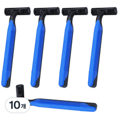 藍色市場不銹鋼一次性剃須刀藍色, 10個, 1入