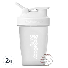 쉐이크베이비 보틀 쉐이커, 화이트, 600ml, 2개