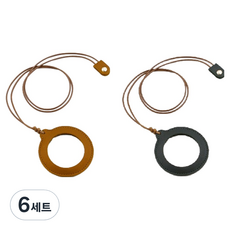 모나코올리브 팬던트 목걸이 휴대용 돋보기 2종 세트, 6세트, 블랙, 브라운 6세트, 블랙, 브라운