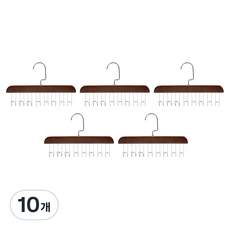 라라공방 후크형 원목 다용도 옷걸이 8구, 다크우드, 10개