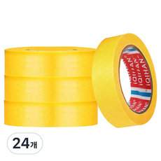 다다 칼라 종이 디자인 마스킹 테이프 15mm x 20m, 노랑, 24개