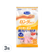 ST 雞仔牌 指尖強化手套-薄型 加長型 抗菌防臭 防滑加工, M, 粉色, 3包