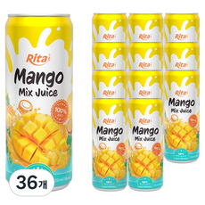 리타 망고 믹스 주스, 36개, 250ml