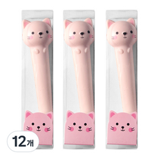 2Youngdesign 軟軟舒壓中性筆, 粉紅貓, 12個