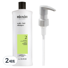 니옥신 스칼프 헤어샴푸 NO 2 1L + 펌프 세트, 2세트