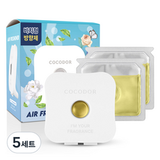 코코도르 비치형 방향제 본품 케이스 + 리필 12ml x 2p 세트, 5세트, 블랙체리