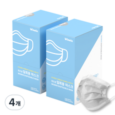 위즈윈 개별포장 일회용 마스크, 50개입, 4개, 회색