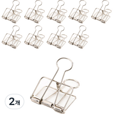마켓A 금속 컬러 클립 집게 실버, 중, 10개입, 2개