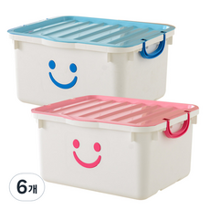 보노하우스 화이트 초대형 해피박스, 블루 + 핑크, 450 x 400 x 250 mm, 6개