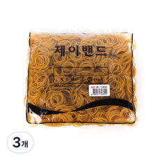 하나제이 10000 고무 제이밴드 40 x 1.3 mm, 노란색, 3개