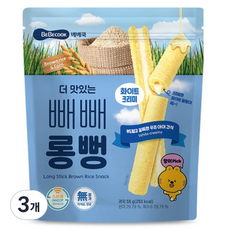 베베쿡 더 맛있는 빼빼롱뻥, 화이트크리미, 55g, 3개