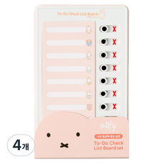 미피 투두체크리스트보드, 혼합색상, 10매, 4개