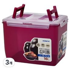 코멕스 뚜껑이 더 튼튼해진 김치통 마젠타 73호, 16L, 3개