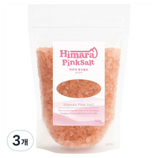 喜馬拉雅粉紅鹽 粗粒, 500g, 3個