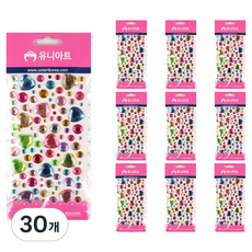Uniart 串珠貼紙 36號, 30個, 混合色